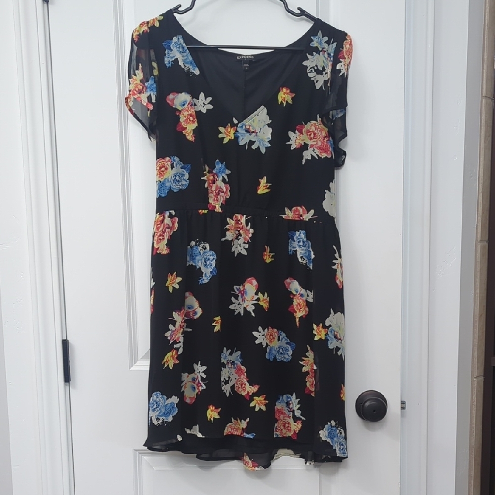 Floral Black Dress